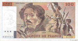 100 Francs DELACROIX imprimé en continu FRANCE  1990 F.69bis.02c SUP