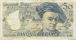50 Francs QUENTIN DE LA TOUR FRANCE  1989 F.67.15 B