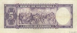 5 Quetzales GUATEMALA  1960 P.045b TTB