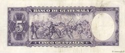 5 Quetzales GUATEMALA  1967 P.053d TTB