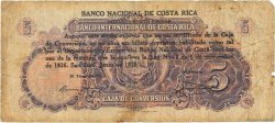 5 Colones COSTA RICA  1938 P.198b B