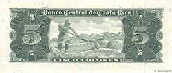 5 Colones COSTA RICA  1963 P.228a SPL