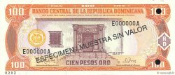 100 Pesos Oro Spécimen RÉPUBLIQUE DOMINICAINE  1997 P.156s1