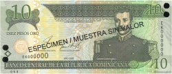 10 Pesos Oro Spécimen RÉPUBLIQUE DOMINICAINE  2002 P.168s2 NEUF