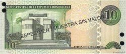 10 Pesos Oro Spécimen RÉPUBLIQUE DOMINICAINE  2002 P.168s2 NEUF