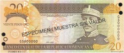 20 Pesos Oro Spécimen RÉPUBLIQUE DOMINICAINE  2003 P.169s3 ST