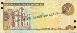 20 Pesos Oro Spécimen RÉPUBLIQUE DOMINICAINE  2003 P.169s3 FDC