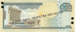 500 Pesos Oro Spécimen RÉPUBLIQUE DOMINICAINE  2003 P.172s2 NEUF