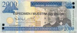 2000 Pesos Oro Spécimen RÉPUBLIQUE DOMINICAINE  2006 P.181s1 FDC