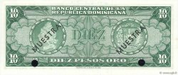 10 Pesos Oro Spécimen RÉPUBLIQUE DOMINICAINE  1964 P.101s2 pr.NEUF