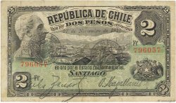 2 Pesos CHILI  1917 P.017 TB+