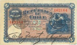 2 Pesos CHILI  1921 P.058 TTB