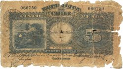 5 Pesos CHILI  1924 P.061 AB