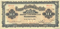 10 Pesos - 1 Condor CHILI  1929 P.083b TTB+