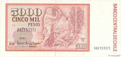 5000 Pesos CHILI  1991 P.155c SPL