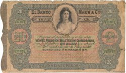 20 Pesos - 2 Doblones URUGUAY  1871 PS.292 B