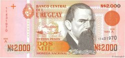 2000 Nuevos Pesos URUGUAY  1989 P.068a