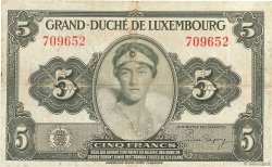 5 Francs LUXEMBOURG  1944 P.43a pr.TTB