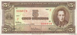 5 Bolivianos BOLIVIE  1945 P.138a SPL
