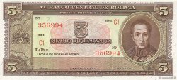 5 Bolivianos BOLIVIE  1945 P.138r pr.NEUF
