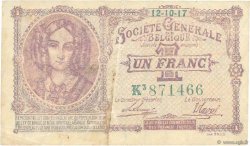 1 Franc BELGIUM  1917 P.086b