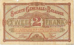 2 Francs BELGIQUE  1915 P.087 B+