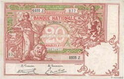 20 Francs BELGIQUE  1919 P.067 TTB