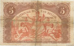 5 Francs BELGIQUE  1914 P.074a B
