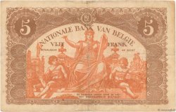 5 Francs BELGIQUE  1919 P.074b TB+