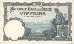 5 Francs BELGIQUE  1922 P.093 TTB