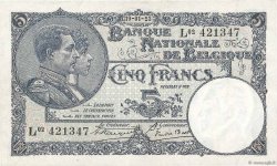 5 Francs BELGIQUE  1923 P.093 TTB+