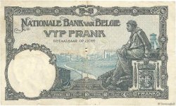 5 Francs BELGIQUE  1924 P.093 TB