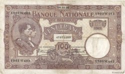 100 Francs BELGIQUE  1926 P.095 TB
