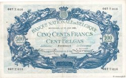 500 Francs - 100 Belgas BELGIQUE  1928 P.103a TTB