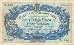 500 Francs - 100 Belgas BELGIQUE  1932 P.103a pr.TTB