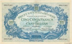 500 Francs - 100 Belgas BELGIQUE  1932 P.103a TTB+