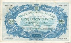 500 Francs - 100 Belgas BELGIQUE 1934 P.103a