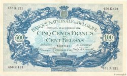 500 Francs - 100 Belgas BELGIQUE  1934 P.103a SUP