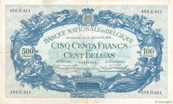 500 Francs - 100 Belgas BÉLGICA  1934 P.103a