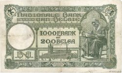 1000 Francs - 200 Belgas BELGIQUE  1928 P.104 B+
