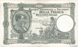 1000 Francs - 200 Belgas BÉLGICA  1933 P.104