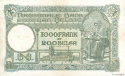 1000 Francs - 200 Belgas BELGIO  1934 P.104 BB