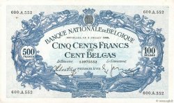 500 Francs - 100 Belgas BELGIQUE  1938 P.109 TTB