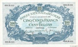 500 Francs - 100 Belgas BELGIQUE  1938 P.109 SUP