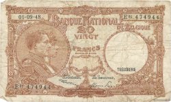 20 Francs BELGIUM  1948 P.116