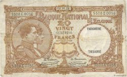 20 Francs BELGIQUE  1929 P.098b TB