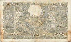 100 Francs - 20 Belgas BÉLGICA  1934 P.107 BC