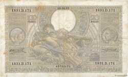 100 Francs - 20 Belgas BÉLGICA  1935 P.107 BC