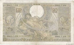 100 Francs - 20 Belgas BELGIQUE  1938 P.107 TB+