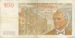 100 Francs BELGIUM  1952 P.129a F